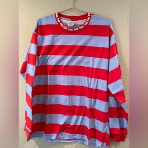 PINK STRIPED LONG Tee